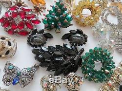 VTG Hight End Rhinestone Brooch Necklace Earrings Lot Juliana Coro Oscar