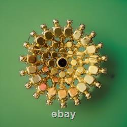 VTG JULIANA D&E Brooch Pin Verified Statement Flower Red Rhinestone 3x3x1