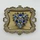 VTG Juliana D&E Unsigned Blue Easter Egg Rhinestone Brooch Tiered Pin Striated