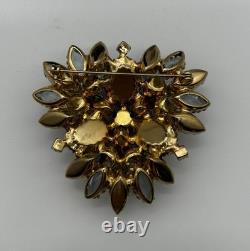 VTG Juliana D&E Unsigned Blue Easter Egg Rhinestone Brooch Tiered Pin Striated