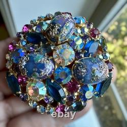 VTG Juliana Easter Egg Brooch 2.3 Inch Demi Parure Rhinestone Book Piece 3006