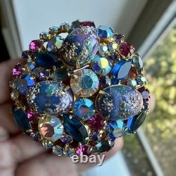 VTG Juliana Easter Egg Brooch 2.3 Inch Demi Parure Rhinestone Book Piece 3006