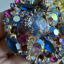VTG Juliana Easter Egg Brooch 2.3 Inch Demi Parure Rhinestone Book Piece 3006