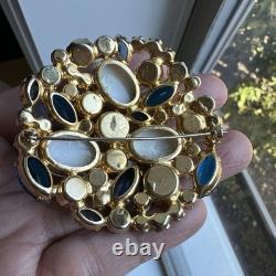 VTG Juliana Easter Egg Brooch 2.3 Inch Demi Parure Rhinestone Book Piece 3006