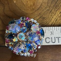 VTG Juliana Easter Egg Brooch 2.3 Inch Demi Parure Rhinestone Book Piece 3006