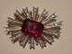 VTG Kenneth Jay Lane KJL Red Crystal Starb Burst with Rhinestones BROOCH