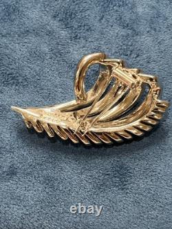 VTG Marcel Boucher Art Deco Style Swirl Wing Rhinestone 2.25 Brooch 6868 DS63