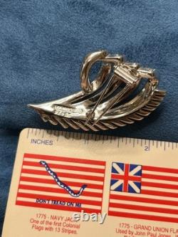 VTG Marcel Boucher Art Deco Style Swirl Wing Rhinestone 2.25 Brooch 6868 DS63