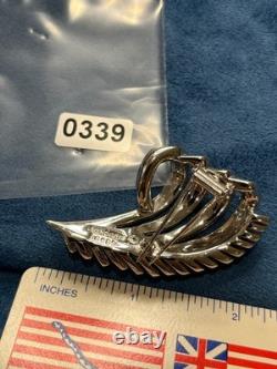 VTG Marcel Boucher Art Deco Style Swirl Wing Rhinestone 2.25 Brooch 6868 DS63