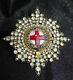 VTG Order of the Garter Rhinestone Breast Star Brooch Pin 4 1/2 See photos