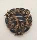 VTG Original By Robert Rare Huge Amber & Black Rhinestone Glass Brooch 2.5