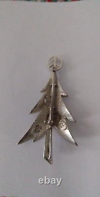 VTG Peace sign Christmas Tree Brooch/Rare marked MV