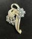 VTG, Pennino Brooch, Blue Faceted Stones withRhinestones. Signed