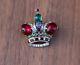 VTG Sterling Silver Trifari Coronation Crown Jelly Belly Pin Brooch Pat. 137542