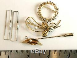 VTG lot Christian Dior necklace sterling silver Brooch D'ORLAN rhinestone Cameo