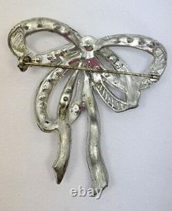 Vintage 1930 Silver Tone with Rhinestone Brooch Pin Signed LN Little Nemo