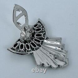 Vintage 1930s Art Deco CORO DUETTE Rhinestone Brooch Pin Hair Clip Pat 1852188