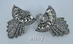 Vintage 1930s Art Deco CORO DUETTE Rhinestone Brooch Pin Hair Clip Pat 1852188