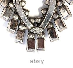 Vintage 1930s SCHOFFEL Signed AUSTRIAN CRYSTAL Clear & Blue RHINESTONE Brooch