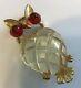 Vintage 1940's Coro Jelly Belly Figural Owl Brooch