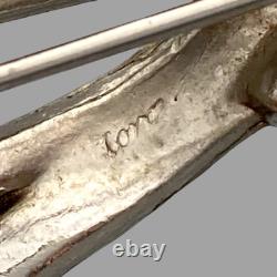 Vintage 1940s Signed CORO Pink Flower Spray Enamel Rhinestone Figural Brooch Pin