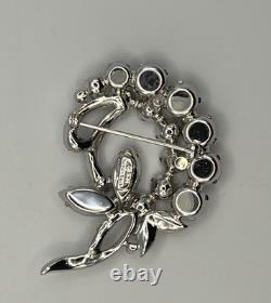 Vintage 1940s Signed Eisenberg Ice Clear Rhinestone Brooch Pin 2 Stunning Box