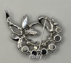 Vintage 1940s Signed Eisenberg Ice Clear Rhinestone Brooch Pin 2 Stunning Box