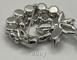 Vintage 1940s Signed Eisenberg Ice Clear Rhinestone Brooch Pin 2 Stunning Box