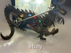 Vintage 1950's La Roco Gripoix Glass Mogul Style Rhinestone Dragon Pin/Brooch