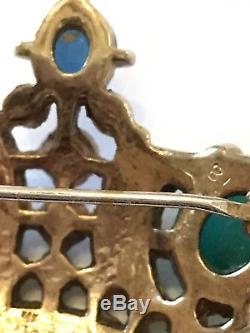 Vintage 1953 Trifari Coronation Crown Pin Brooch Jewels Marked Numbered Patented