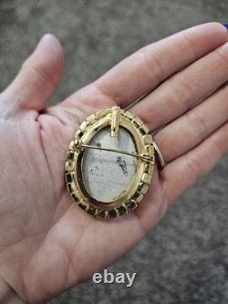 Vintage 1960's JULIANA D&E Geode AB Rhinestone Brooch Pendant And Matching Clip