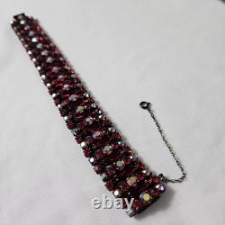 Vintage 1960s Sherman Siam Red Brooch, Bracelet, And Earrings Parure Verified
