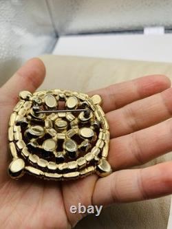 Vintage 1960s Signed Weiss Dazzling Aurora Borealis AB Rhinestone Rainbow Brooch