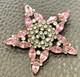 Vintage 2.25 Star Dome Art Deco Pink Rhinestone Pot Metal High End Brooch Pin