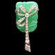 Vintage 20s Art Deco Fn Co Fishel Nessler Jade Green Glass Rhinestone Brooch Pin