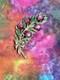 Vintage 40s 50s Signed REJA Enamel Leaf with Bow Crystal Moonglow Brooch 4