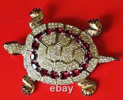 Vintage 40s CORO Adolph Katz Turtle Rhinestone Brooch Collectible Rare