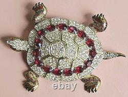 Vintage 40s CORO Adolph Katz Turtle Rhinestone Brooch Collectible Rare