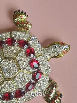 Vintage 40s CORO Adolph Katz Turtle Rhinestone Brooch Collectible Rare