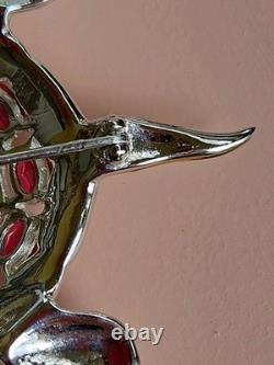 Vintage 40s CORO Adolph Katz Turtle Rhinestone Brooch Collectible Rare