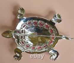 Vintage 40s CORO Adolph Katz Turtle Rhinestone Brooch Collectible Rare