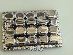 Vintage 50's Kramer NY Rhinestone Rectangle Brooch Blue Pale Lavender