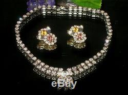Vintage Ab Rhinestone Juliana Victorian Jewelry Lot Choker Brooch Bug Necklace