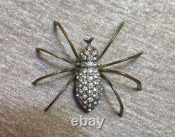 Vintage Adolph Katz for Coro Rare Spider Brooch with Rhinestones Patent, 1937