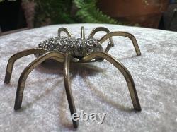 Vintage Adolph Katz for Coro Rare Spider Brooch with Rhinestones Patent, 1937