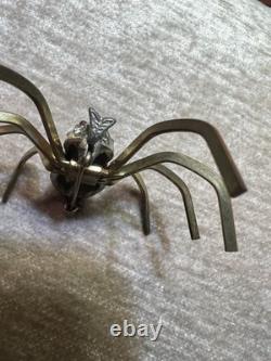 Vintage Adolph Katz for Coro Rare Spider Brooch with Rhinestones Patent, 1937