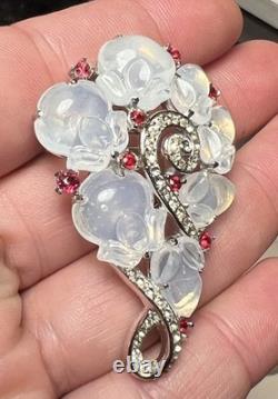 Vintage Alfred Philippe Crown Trifari Tutti Frutti Fruit Salad Moonstone Brooch