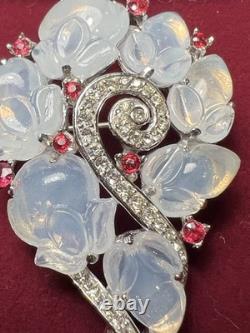 Vintage Alfred Philippe Crown Trifari Tutti Frutti Fruit Salad Moonstone Brooch