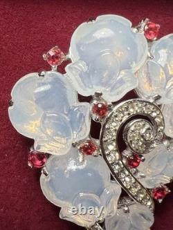 Vintage Alfred Philippe Crown Trifari Tutti Frutti Fruit Salad Moonstone Brooch