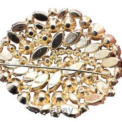 Vintage Alice Caviness Womens Brooch Pin Gold Tone Multicolor Rhinestones